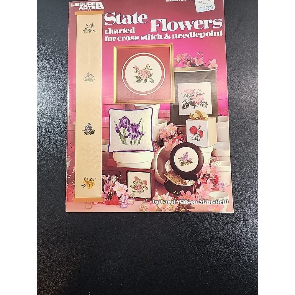 Leisure Arts Cross Stitch Pattern‎ Leaflet - State Flowers